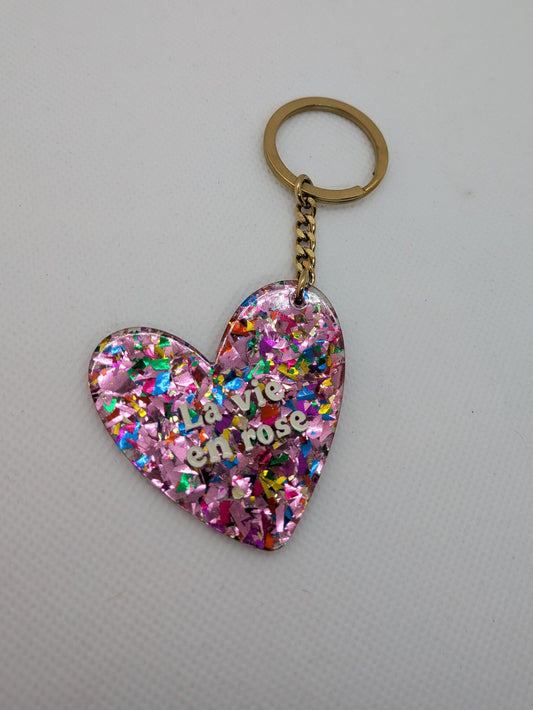 Porte clé "La vie en rose"
