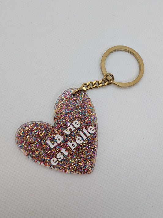Porte clé "La vie est belle"