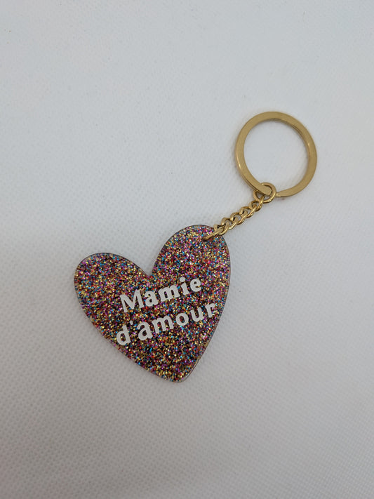 Porte clé "Mamie d'amour"