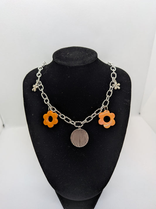 Collier chaine argenté charms Iris