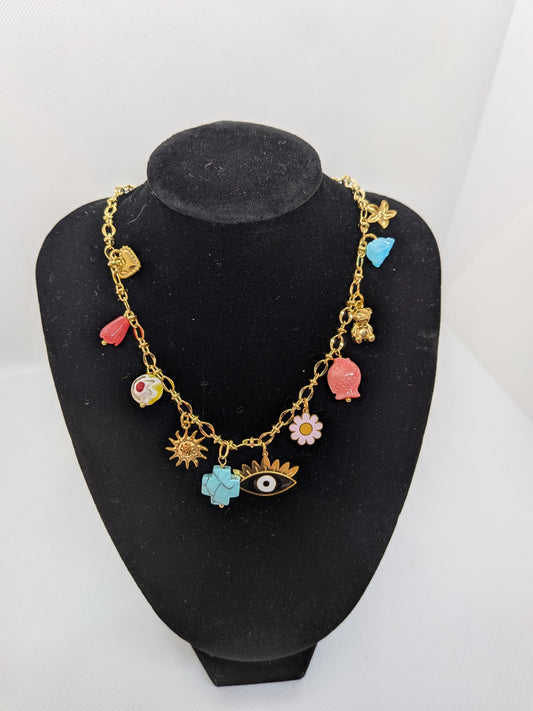 Collier charms colorés